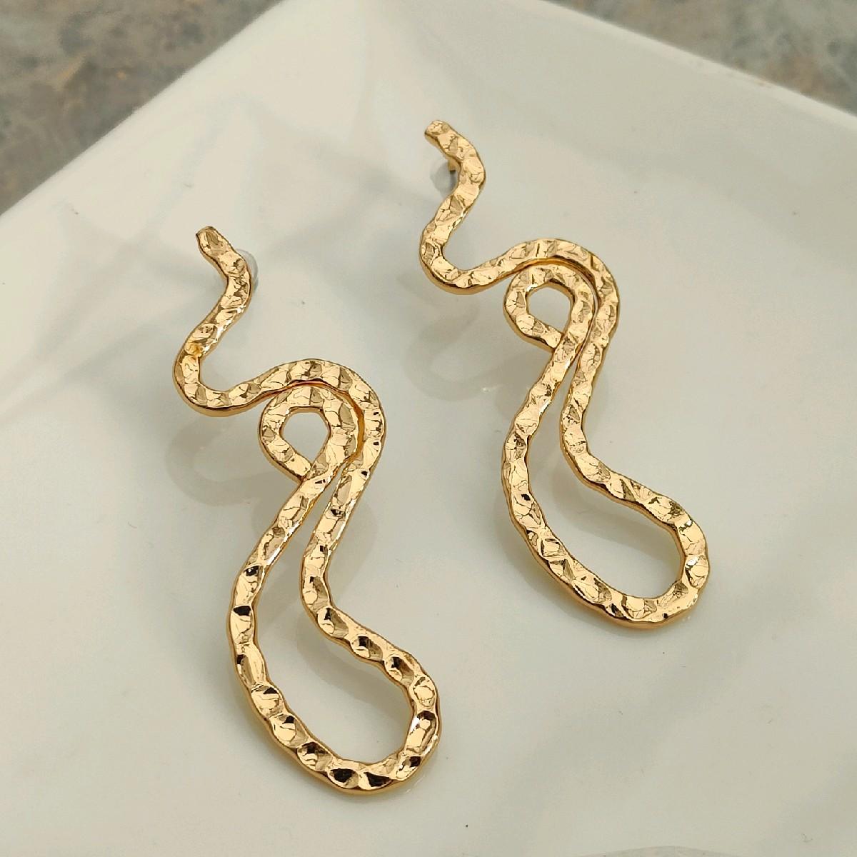 18K Gold Plated Abstract Anti Tarnish Earrings for Women