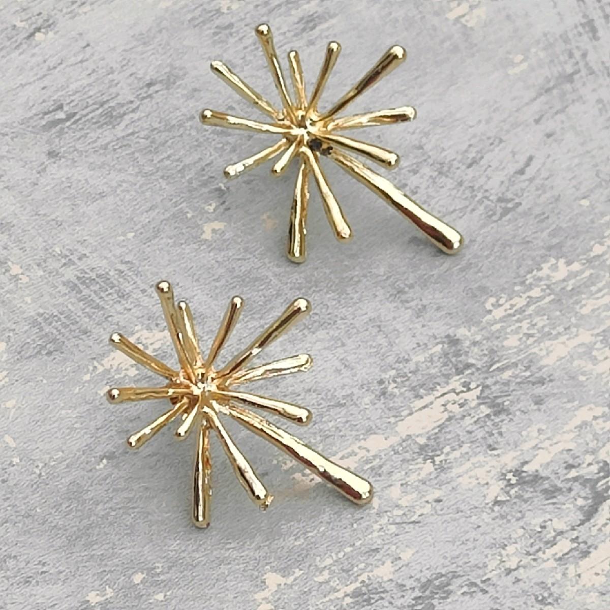 18K Gold Plated Statement Star Earrings