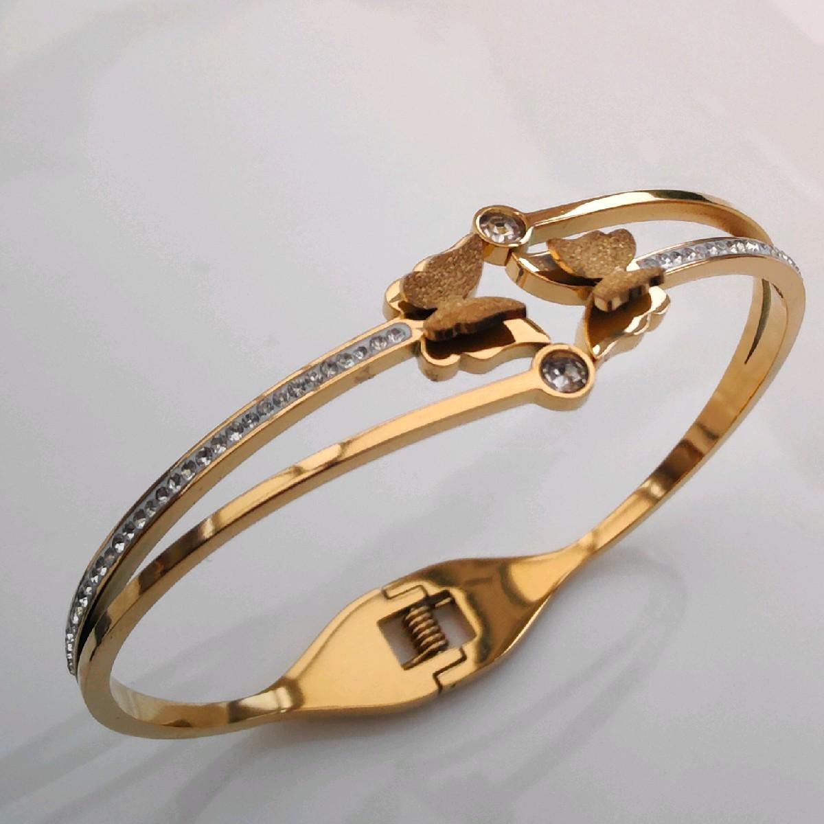 18k Gold Plated Butterfly Bangle