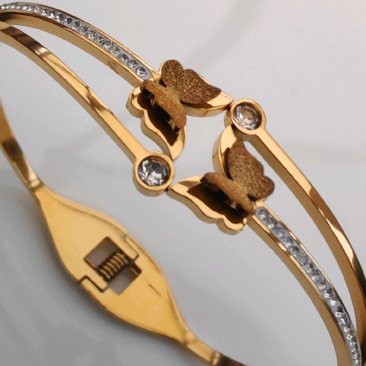 18k Gold Plated Butterfly Bangle