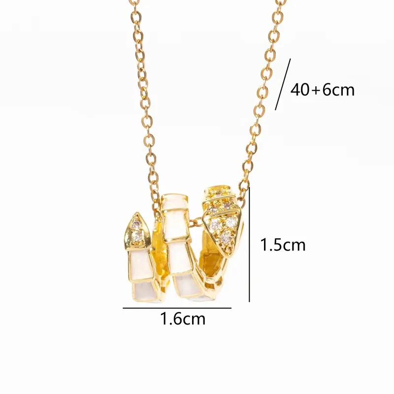 Twisted Enamel Snake Pendant Necklace Hypoallergenic