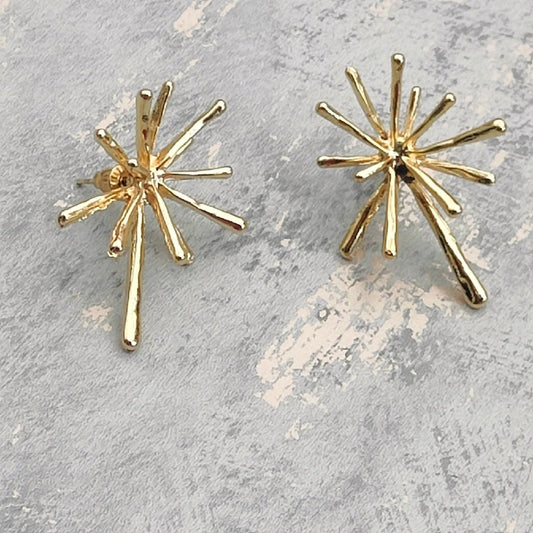 18K Gold Plated Statement Star Earrings