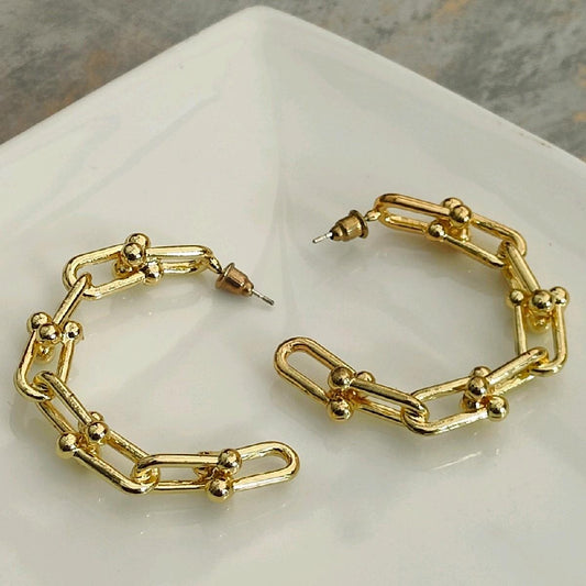 18k Gold Plated Open Hoop Earrings