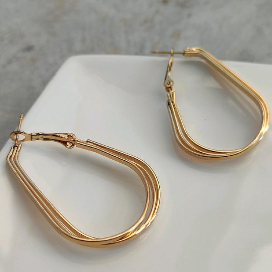 Everyday 18k Gold Plated Layered Hoop Earrings