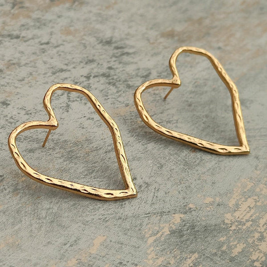 18K Gold Plated Abstract Heart Earrings