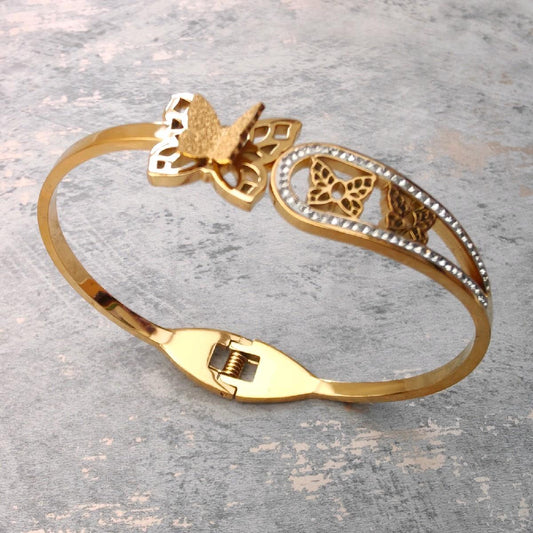 Butterfly 18k Gold Plated Bangle