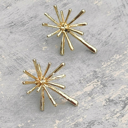 18K Gold Plated Statement Star Earrings
