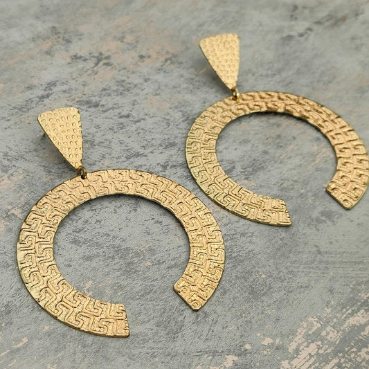 18K Gold Plated Long Statement Earrings